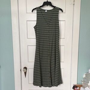 Old Navy Olive Green Striped Sleeveless Sweater Dress Size L